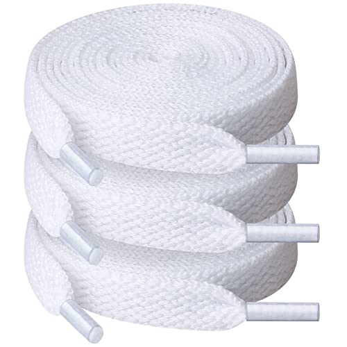 UpUGo 3 Paar Schnürsenkel, 8mm Breit Flache Schnürsenkel für Turnschuhe, Sport, Laufen, Erwachsene