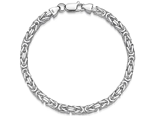 SILBERKETTEN STORE DEIN SCHMUCK ONLINE SHOP Massives Königsketten Armband 4,5mm vierkant |echt 925 Silber | nickelfrei