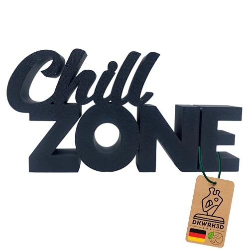 Chill Zone Schriftzug - Chill-Zone Aufsteller - Gaming Zimmer Deko - Relax Schild - Wohnzimmer Dekoration - Kinderzimmer - Jugendzimmer - Spielzimmer - Gamer Room Deko aus Kunststoff (L)