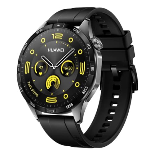 HUAWEI Watch GT 4 46mm Smartwatch, Oktagon Design, Bis zu 2 Wochen Akkulaufzeit‌, Erweitertes 24/7 Gesundheitsmanagement, Kalorienmanagement, Kompatibel mit Android und iOS, Schwarz