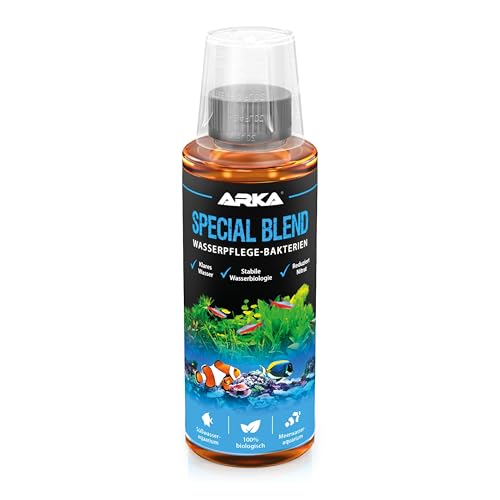 Aquarium Bakterien 118 ml – Reduziert Nitrat & organische Abfälle – Kristallklares Wasser & Geruchstopp – Für Süß- & Meerwasser – 100 % biologische Bakterien – ARKA Special Blend