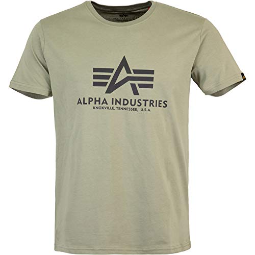 ALPHA INDUSTRIES T-Shirt (DE/NL/SE/PL, Alphanumerisch, L, Regular, Regular, Olive)