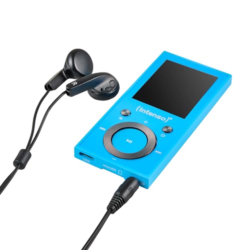 Intenso Video Scooter BT MP3 Player mit Bluetooth 5.0, 1,8 Zoll Farbdisplay, 64 GB microSD, USB-C, bis 18h Akku, inkl. Kopfhörer, blau