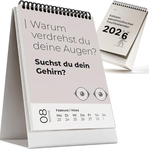 Demotivierender Tischkalender 2026 – Lustiger Wochenkalender mit 52 unmotivierenden sarkastischen Sprüchen – Witziger Tischkalender Büro & Home Office – Geschenkidee für Kollegen, Freunde, Mitarbeiter