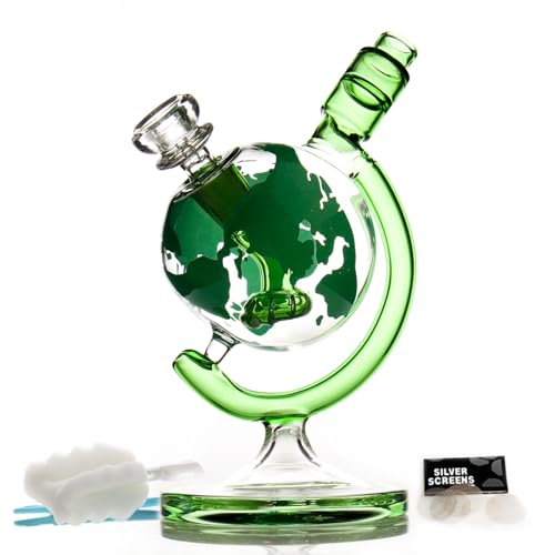 Glasbong mit Tornado-Perkolat, Green Bong Wasserbongs mit 14,5 mm Bong Bowl Glaspfeife zum Räuchern von Wasserpfeifen, Reinigungsbürste (Green Bong) (Grüner Glasbong)