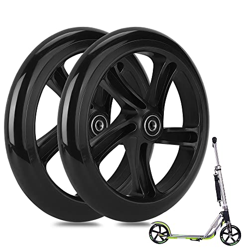 200mm Scooter Rollen - 2 Stück City Scooter Ersatzräder Mit ABEC9 Kugellager - Cityroller Reifen für Hudora Apollo KESSER City-Roller