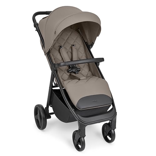 KikkaBoo Reisebuggy Kinderwagen URBAN, Buggy mit Liegefunktion ab Geburt bis 22 kg, Klein Zusammenklappbar, Leicht, EVA Räder mit Federung, Höhenverstellbarer Griff, Beige