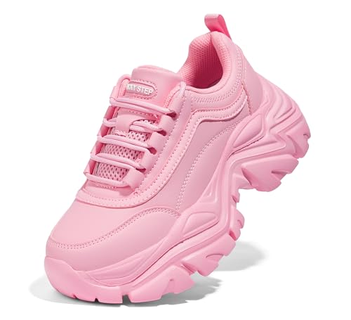 LUCKY STEP Chunky Turnschuhe für Damen, modische Plateau-Lässige Schuhe, Bequeme Keilabsatz Sneaker (Weißes Hologramm, 11US-42EU-9UK)