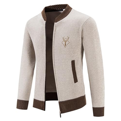 JiJiRuDU Trachtenjacke Herren - Strickjacken Langarm Sportlich Trachtenjanker Leicht Modern Cardigan Trachten Freizeitjacke M-4XL