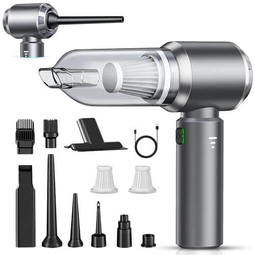 NVKHG Handstaubsauger, Handstaubsauger Akku, 26000 Pa Autostaubsauger mit hoher Leistung, 4 in 1 Mini Staubsauger mit Bürstenloser Motor, Tragbarer Staubsauger für Auto, Bürotisch, Tastaturen