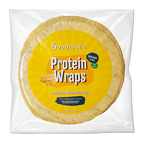 Foodtastic Protein Wraps 240g, High Protein Tortilla, 22% Protein und nur 11% Carbs, eiweißreicher und kohlenhydratarmer Weizentortilla