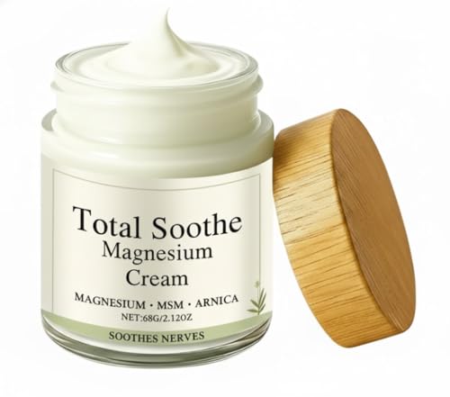Total Soothe Magnesium Creme – Für Muskeln & Gelenke, Schnell Einziehende, Nicht Fettende Pflegecreme mit Magnesium, Arnika für den täglichen Komfort– 2.12OZ