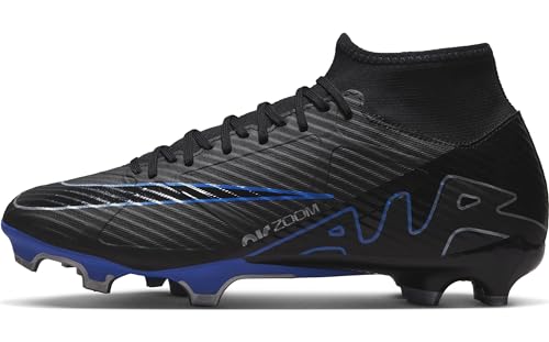 Nike Herren Zoom Vapor 15 Academy Fg/Mg Fußballschuh, Black Chrome Hyper Royal, 40.5 EU