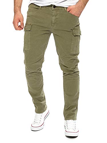 Yazubi Jayden - Cargo Hose Männer - Grüne Herren Cargohose - Cargojeans Slim Fit, Grün (Dusky Green 170517), W33/L34