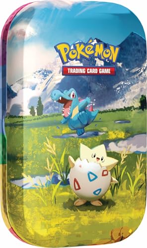 Pokémon-Sammelkartenspiel: Mini-Tin-Box Mega-Entwicklung – Erhabene Helden: Togepi und Karnimani (1 Stickerbogen, 1 Pokémon-Bildkarte und 2 Boosterpacks)