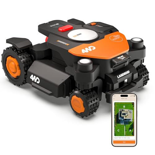 Worx Vision Cloud WR340E, 4WD Mähroboter ohne Begrenzungskabel, 600 m²