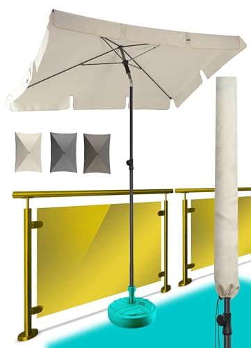 Menz Sonnenschirm Balkon 200 × 125 cm, Beige