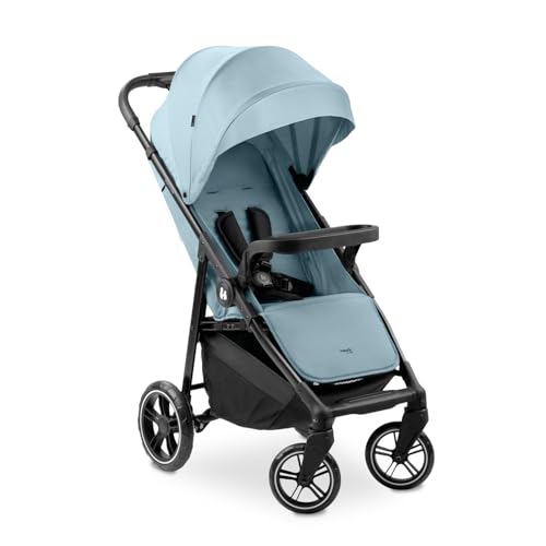 hauck Shop N Care, Dusty Blue - Kinderbuggy mit Liegefunktion ab Geburt bis 22 kg, Becherhalter und Snack Tablett, Klein Zusammenklappbar, UV Schutz 50+, XL Korb bis 3 kg