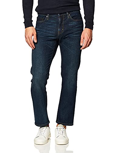 Amazon Essentials Herren Stretchjeans, Gerade Geschnitten - Auslauffarben, Dunkle Waschung, 46W / 30L
