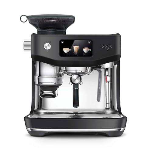 Sage - The Oracle Jet - Siebträgermaschine, Espressomaschine mit integriertem Mahlwerk - Manueller & automatischer Milchaufschäumer - 1600W - 14 Voreinstellungen, inkl. Knock Box - Schwarzer Trüffel