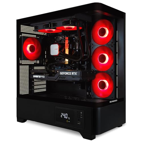 Greed® MKM - High End Gaming PC – AMD Ryzen 5 7500F + Nvidia Geforce RTX 5070Ti 16GB - 4K & Raytracing Rechner - 5,0 GHZ - RGB Computer mit Wasserkühlung - 32GB DDR5 RAM - 1TB SSD + Windows 11 Pro