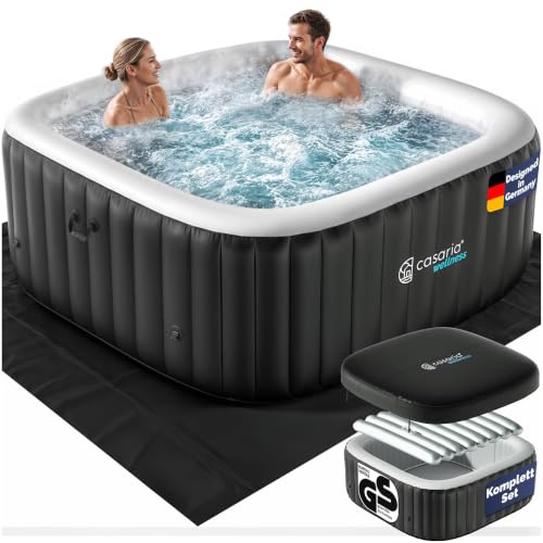 Casaria Aufblasbarer Whirlpool 6 Personen eckig 178x178cm 140 Düsen