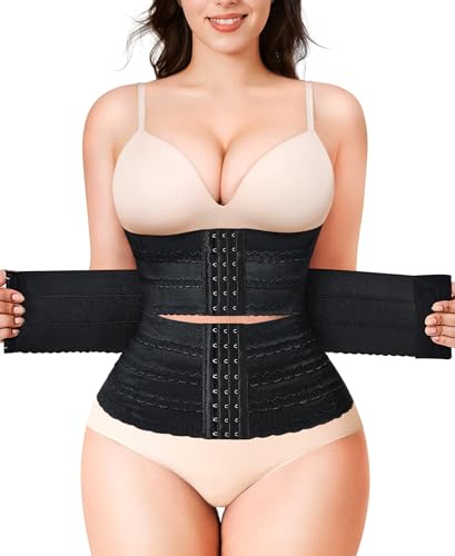 KUMAYES Korsett Damen Waist Trainer Corset Shapewear Damen Bauchweg Stark Formend Body Shaper Segmentierter Taillenformer Hohe Elastizität Shaping Unterbrust Korsett Bauchweg Corsage (Schwarz, XXL)