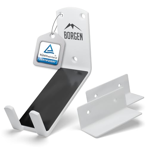 Borgen Fahrrad Wandhalterung mit 30 kg Tragkraft - Pedal Fahrradhalterung Wand für E-Bike, MTB und Rennrad
