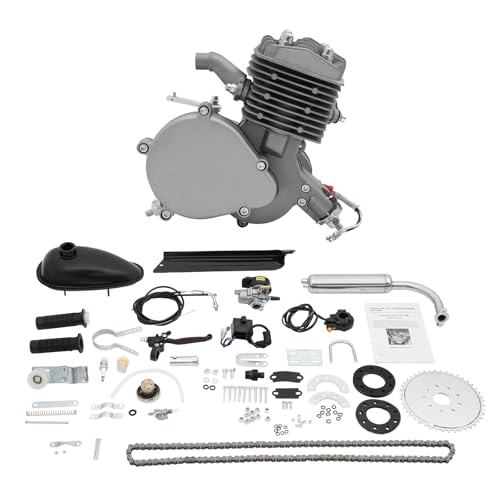 LKHDONG 80ccm 2-Takt Fahrrad Motor Kit Benzinmotor mit CDI Zündungsart, Fahrrad Motor Benzin für 26/28 Zoll V-Rahmen Fahrräder, Engine Einzylinder luftgekühlt