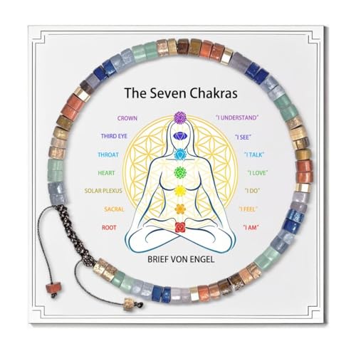 7 Chakra Armband echte Steine, Heilsteine Armband Damen & Herren, Geflochtenes Naturstein bracelets, Chakra-bracelets für Yoga, Meditation & Reiki,Edelstein Perlenarmband Chakran Schmuck,Glücksbringer
