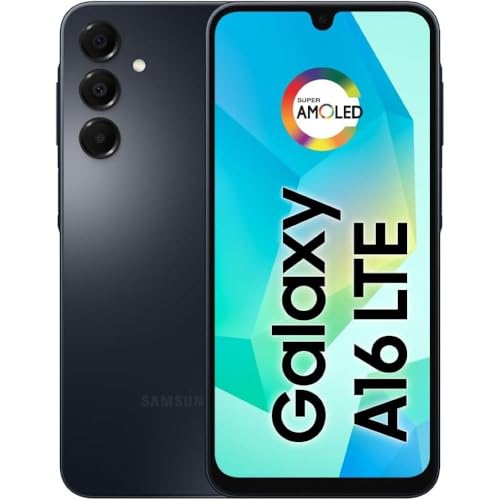 Samsung Galaxy A16 Handy, 128 GB + 4 GB RAM, bis zu 50 MP Kamera, 6,7 Zoll Bildschirm, NFC, IP54, 5000 mAh Akku, Schwarz