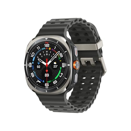 Samsung Galaxy Watch Ultra (2025) Smartwatch mit Galaxy AI, Fitness-Uhr, Marine Band, Titan-Gehäuse, Schnellbutton, Dual-GPS, 64 GB Speicher, 47 mm, LTE, Titanium Silver, 3 Jahre Herstellergarantie