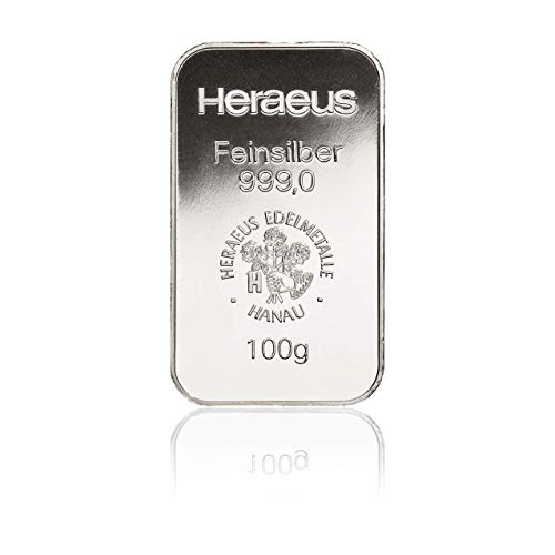 100 g Feinsilberbarren 999/- ARGOR HERAEUS