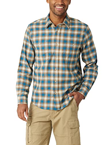 Wrangler Authentics Herren Wolken-Flanell-gewebtes Hemd mit Button-Down-Kragen, Celestial, XX-Large