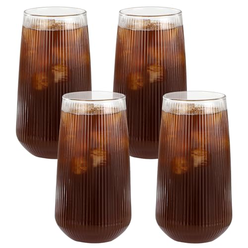 Auauraintt 4 Stück Latte Macchiato Glasses,Cappuccino Kaffeegläser,500 ml