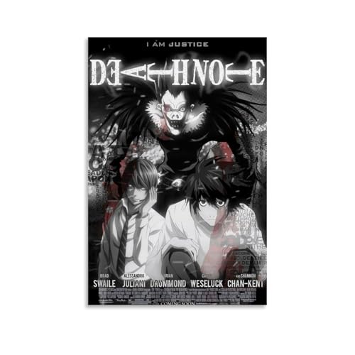 Todesposter Note, TV-Serie, Comic-Vintage-Horror-Poster für Zimmer, ästhetische Leinwand, Wandkunst, Schlafzimmerdekoration, 30 x 45 cm