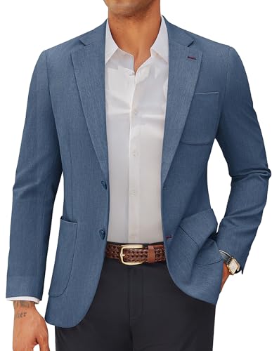 PJ PAUL JONES Sakko Herren Woll Anzugjacke Blazer Regular Fit Modern Freizeit XL Blau