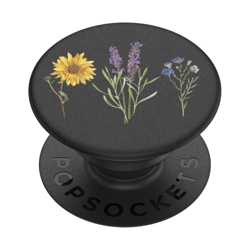 PopSockets PopGrip - Ausziehbarer Sockel und Griff mit einem Austauschbarem Top für Smartphones und Tablets - Vintage Garden Black