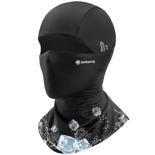 ShinHye Sturmhaube Motorrad Sommer - Sturmhaube Motorrad für Damen und Herren, Kühlung Sturmmaske Atmungsaktiv Balaclava für Outdoor Sports Radfahren, Fahrrad (Schwarz)