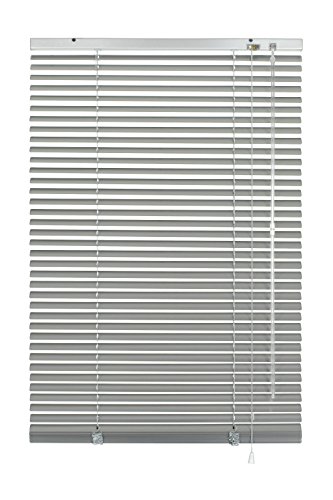 Gardinia Alu-Jalousie, Sicht-, Licht- und Blendschutz, Wand- und Deckenmontage, Alle Montage-Teile inklusive, Aluminium-Jalousie, Silber, 120 x 240 cm (BxH), 6926