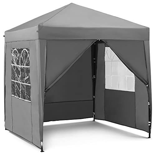 VonHaus Faltpavillon 2x2 Wasserdicht Stabil Winterfest - Pop-Up Pavillon 2x2 m mit Seiten, Warmes Partyzelt für jeden Zweck