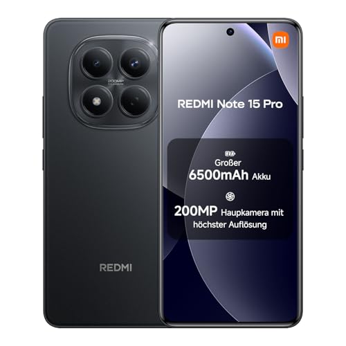 XIAOMI Redmi Note 15 Pro Smartphone (12+512 GB) – Handy mit Android, 6500-mAh-Akku, 200-MP-Kamera, IP65-Wasserschutz, 6,77