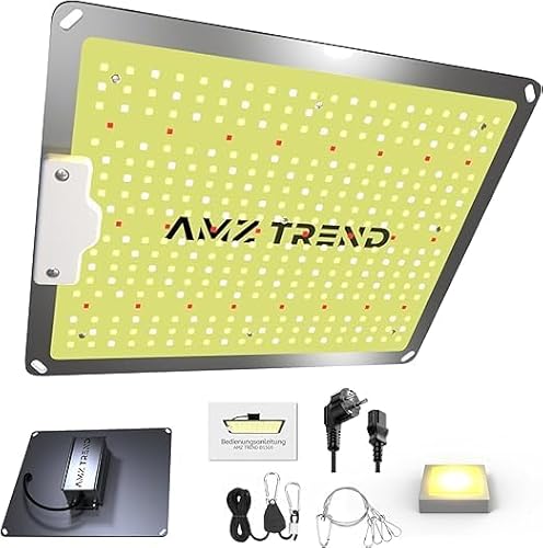 AMZTREND B1500 LED Grow Lights Full Spectrum Growing Lights for Indoor Plants 100 Watt Lamp with 4 Levels Dimming 0%–100% Plant Light for Grow Tent 60 x 60 cm