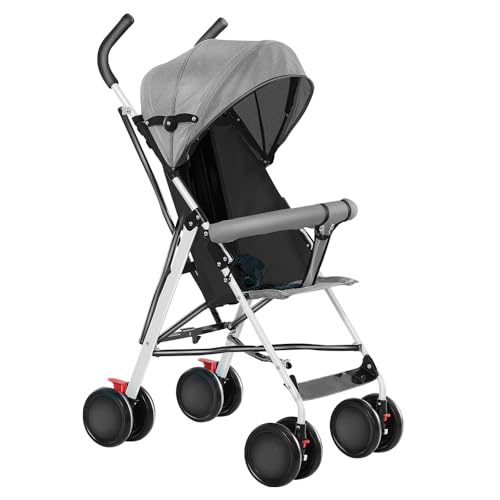 homewell Kinderwagen CITY Buggy Kinderbuggy klappbar Sportwagen Faltbar mit Sicherheitsgurt und Sonnendach 0-4 Jahre bis 22 kg federleichter kompakter Buggy (Grau)