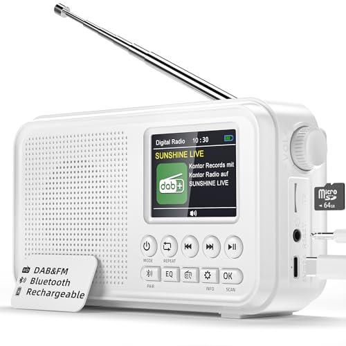 Tragbares DAB Radio, UKW-Digitalradio mit 2,4