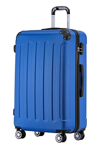 BEIBYE Hartschalenkoffer XL 76 cm – großer Reisekoffer für Familienreisen, leicht, robust, ABS, 360° Doppelrollen, Zahlenschloss, Blau