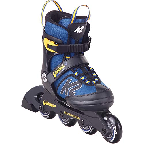 K2 Cadence Inline Skates Kinder I Inliner für Jungen I Rollerblades Boys I Inliner für Kinder I Rollschuhe Jungen I Kinder Inliner verstellbar I Blue - Yellow I S (EU: 29-34 / UK: 10-1 / US: 11-2)