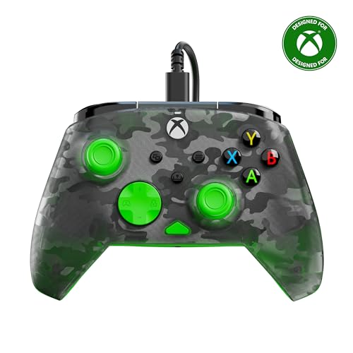 Turtle Beach Rematch Core Ghost Schwarz Camo/Grün Wired Gaming Controller – Lizenziert für Xbox Series X und S, Xbox One und Windows PCs