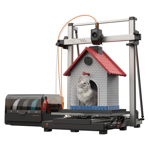 Anycubic Kobra 3 Max Combo 3D-Drucker Mehrfarbig mit 0,4mm Düse, 420x420x500mm Druckgröße, 600 mm/s Schnelles Drucken, Trocknung Filament während des Drucks, Stabilere Konstruktion