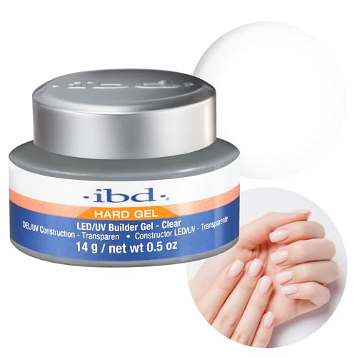 IBD Hard Gel – LED/UV Builder Gel Clear, 1er Pack (1 x 14 g) – MADE IN USA – Nagelaufbau zu Hause – ohne Termine und laute Nagelstudios